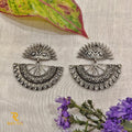 Oxidised Silver Sun & Moon Design Earrings – Statement Ethnic Jewelry for Women