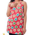 Stylish Halter Neck Pink Kurti with Multicolor Floral Print – Handcrafted Cotton Wear